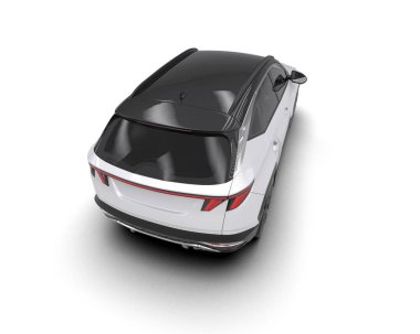 Modern araba arka planda izole edilmiş. 3D görüntüleme - illüstrasyon