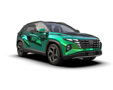 Beyaz arazi aracı. 3d oluşturma.