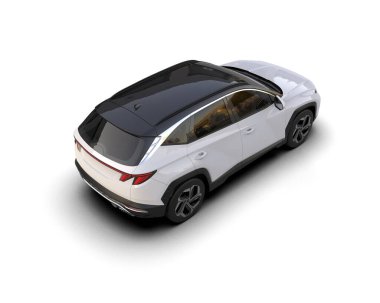 Siyah araba beyaz arkaplanda izole edildi