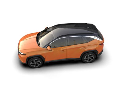 Beyaz arka planda izole edilmiş 3 boyutlu bir SUV konsepti. 3d oluşturma