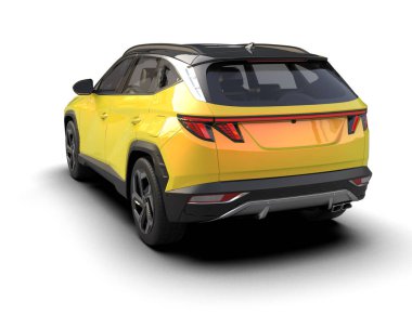 Sarı modern SUV arabası
