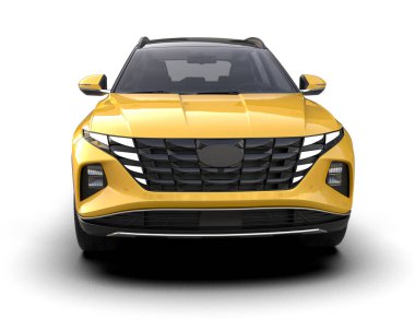 Beyaz arka planda modern bir cip. 3d oluşturma