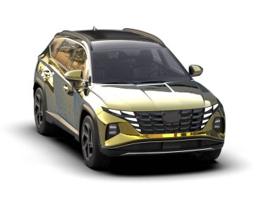 modern araba arka planda 3 boyutlu görüntüleme - illüstrasyon