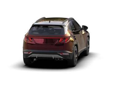 Tasarımınız için boş yüzeyi olan modern şehir arabası - 3 boyutlu görüntüleme