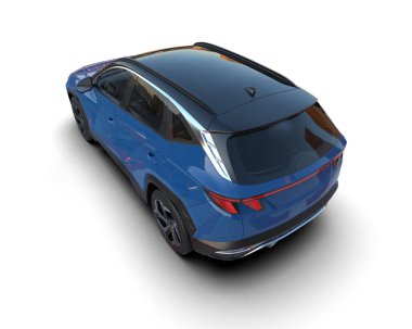 Modern araba arka planda izole edilmiş. 3D görüntüleme - illüstrasyon