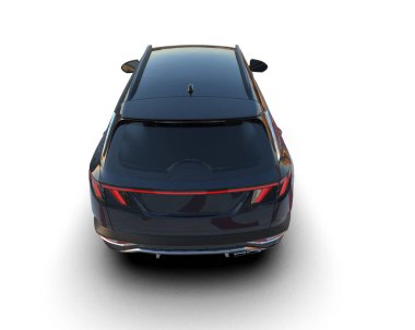 siyah lüks araba - 3D render