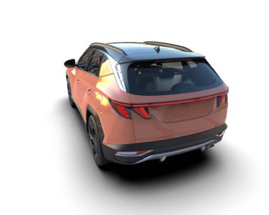 Stüdyo ortamında markasız bir SUV 'un 3 boyutlu çizimi