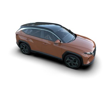 Araba beyaz bir araçla izole edilmiş. 3D görüntüleme - illüstrasyon