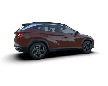 Beyaz arka planda bir cip arabası. 3 Boyutlu Hazırlama