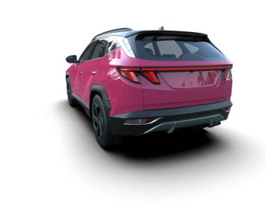 Beyaz arka planda modern SUV. 3D görüntüleme - 3d illüstrasyon