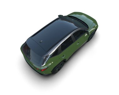 Modern araba beyazda izole edilmiş. 3d oluşturma