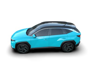 mavi modern araba - 3D görüntüleme