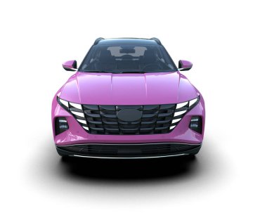 Bir markanın 3 boyutlu görüntülenmesi - beyaz arkaplanda daha az SUV konsept araba izole