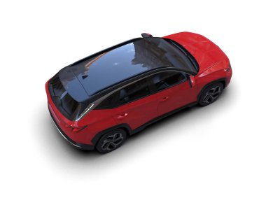 Beyaz arkaplanda kırmızı araba