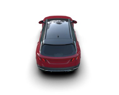 kırmızı spor araba - 3 boyutlu illüstrasyon