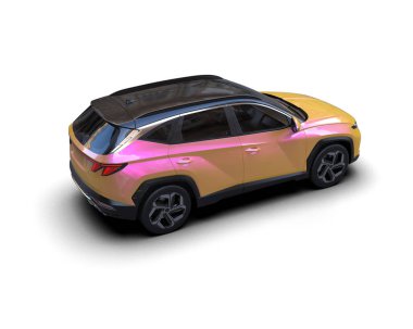 beyaz arkaplandaki modern araba 3 boyutlu görüntüleme