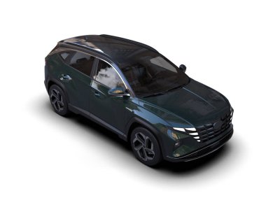 beyaz arka planda modern siyah şehir arabası - 3 boyutlu görüntüleme