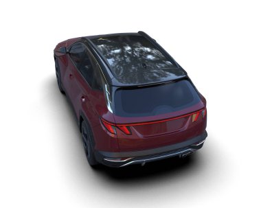 Modern şehir arabası beyazdan izole edilmiş. 3D görüntüleme - illüstrasyon