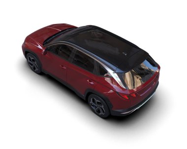 Modern kırmızı spor araba - arkadan görünüm