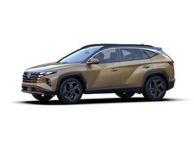 modern SUV aracı kırpma yolu ile beyaz arkaplanda izole edildi.