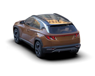 Araba şehir - arka taraf - beyaz arka planda. 3d oluşturma