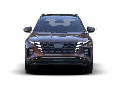 Modern araba arka planda izole edilmiş. 3D görüntüleme - illüstrasyon