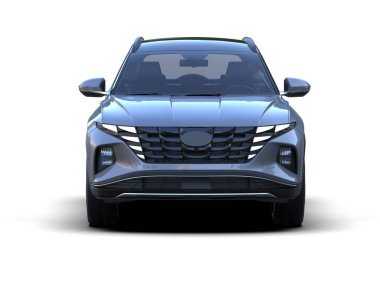 Beyaz arka planda modern bir araba. 3 Boyutlu Hazırlama