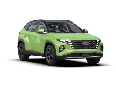 beyaz üzerine modern kompakt SUv