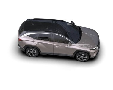 Araba beyaz arka planda izole edilmiş. Yüksek çözünürlük 3d oluşturma