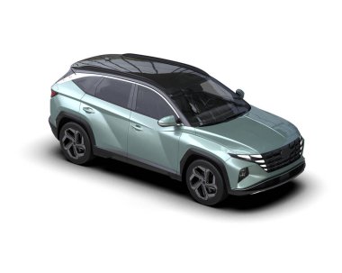 araba beyaz arkaplanda izole edildi. 3d görüntüleme - illüstrasyon