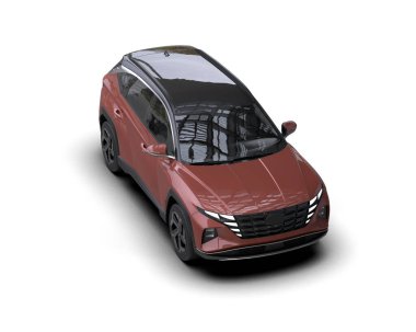 Siyah arka planda modern şehir arabası. 3 boyutlu bir araba konsepti..