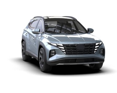 Modern araba beyazda izole edilmiş. 3D görüntüleme - illüstrasyon