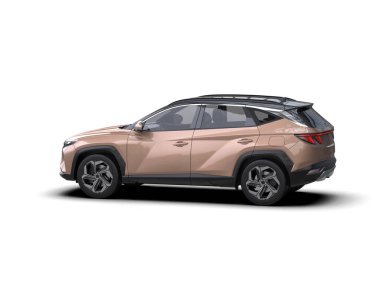 beyaz arkaplanda modern SUv