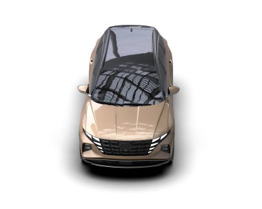 Beyaz arka planda modern şehir arabası. Araba modelinin şehir konsepti. 3d illüstrasyon