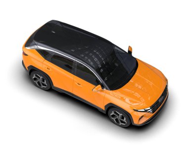 Beyaz arka planda modern elektrikli araba. 3d oluşturma