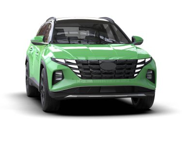 Araba şehri beyazla izole edilmiş. 3D görüntüleme - 3D