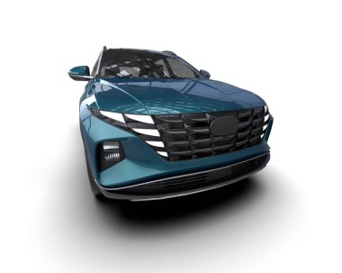 Araba arka planda izole. 3D görüntüleme - illüstrasyon