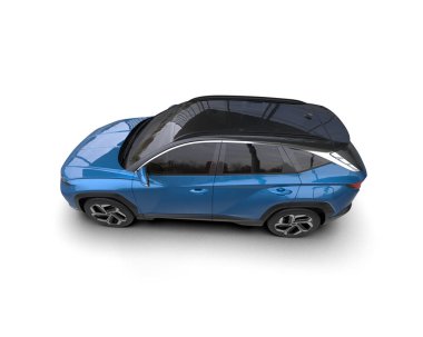 Beyaz arkaplandaki araba, 3D görüntüleme - resimde izole edilmiş