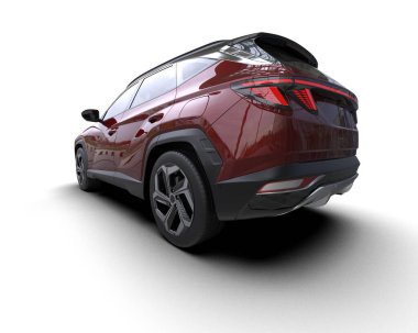 arkaplanda izole edilmiş araba, 3 boyutlu görüntüleme, illüstrasyon.