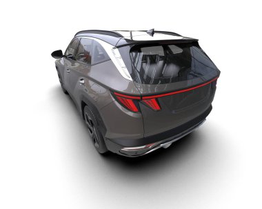 Modern bir araba. 3d oluşturma