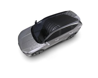 modern beyaz zemin üzerine siyah bir araba