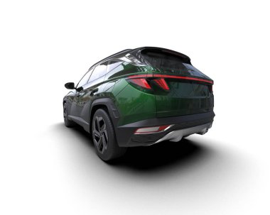 beyaz arkaplan üzerinde modern SUv 3 d illüstrasyon