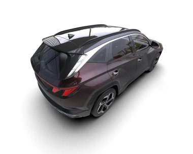 Araba arka planda izole. 3D görüntüleme - 3D