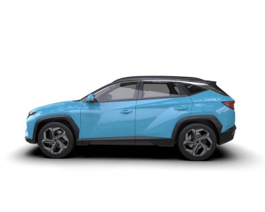 Mavi bir SUV 'un 3 boyutlu görüntüsü.