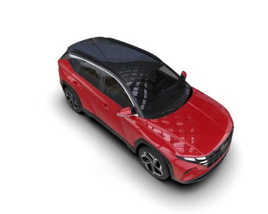 modern şehir siyah şehir arabası - 3 boyutlu illüstrasyon