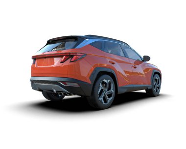 beyaz arkaplanda modern SUv