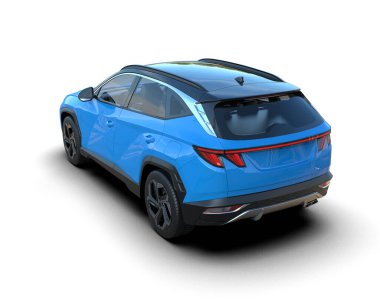 Beyaz arka planda bir cip. 3d oluşturma