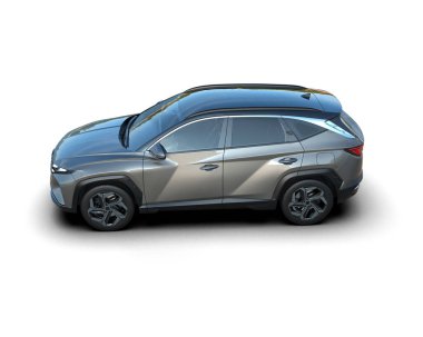 araba beyaz arkaplanda izole edildi