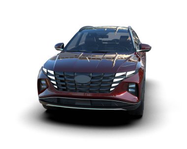 beyaz arkaplanda modern araba