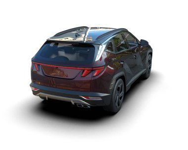modern SUv beyaz arkaplanda izole edildi. 3d görüntüleme - illüstrasyon